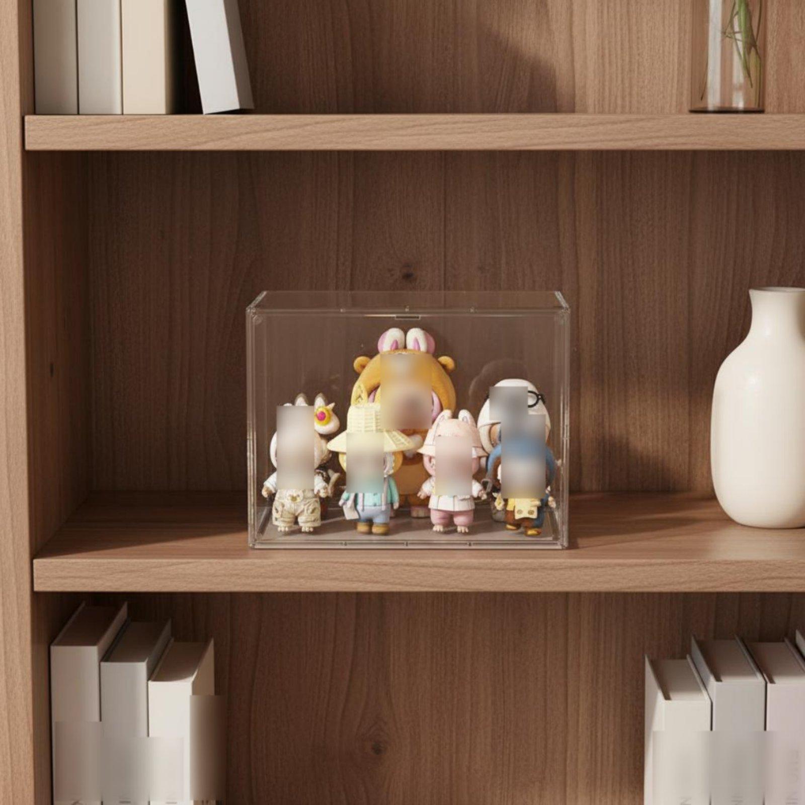Figure Display Box - ชั้นวางโชว์ตุ๊กตาอะคริลิกขนาดใหญ่สำหรับฟิกเกอร์แบบบลายด์บ็อกซ์ พร้อมแผ่นกั้นที่ถอดออกได้ กล่องเก็บของเล่นแบบซ้อนกันได้