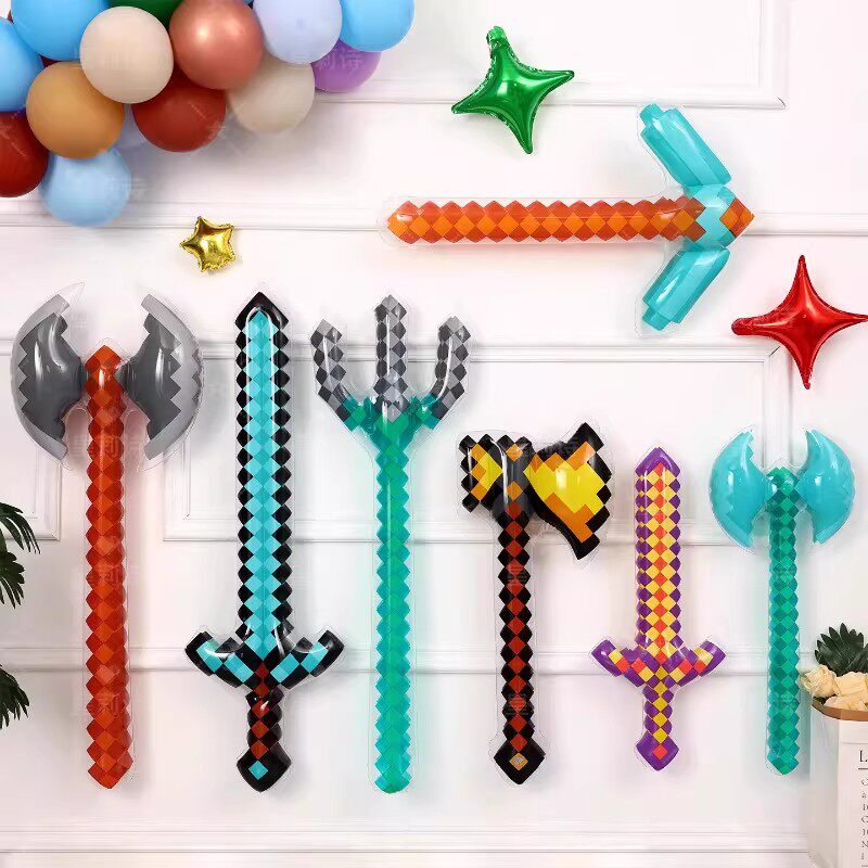 Cosplay Prop Sword - ของเล่นสไตล์พิกเซล ดาบอัญมณี ดาบทอง ของเล่นเด็ก ฟิกเกอร์แฟนตาซี เกม
