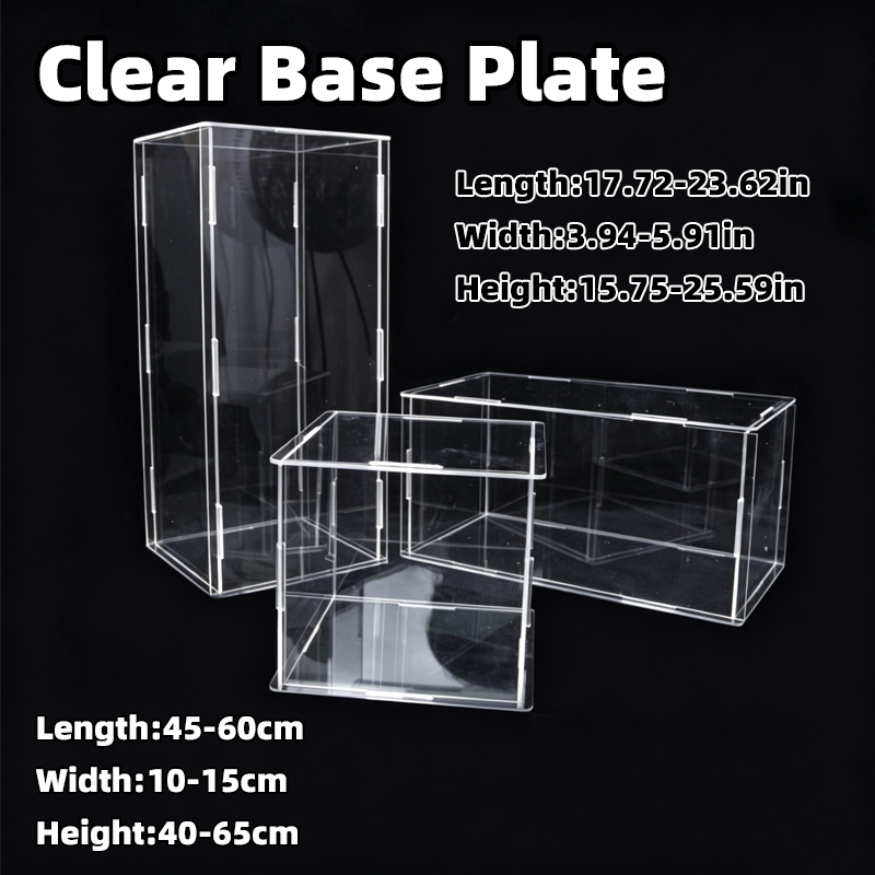 Figure Display Box - กล่องอะคริลิกใสสำหรับประกอบเอง พร้อมฝาปิดกันฝุ่น สำหรับจัดเก็บของตกแต่งศิลปะ โมเดลรถยนต์ ของเล่น ขนาด